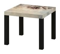 LUMASOUL Mesa Auxiliar con Motivo Decorativo - Flores Mesa de Centro 55 x 55 x 45 cm