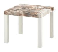 LUMASOUL Mesa Auxiliar con Motivo Decorativo - Flores Mesa de Centro 55 x 55 x 45 cm