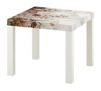 LUMASOUL Mesa Auxiliar con Motivo Decorativo - Flores Mesa de Centro 55 x 55 x 45 cm