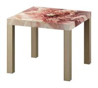 LUMASOUL Mesa Auxiliar con Motivo Decorativo - Flores Mesa de Centro 55 x 55 x 45 cm