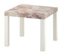 LUMASOUL Mesa Auxiliar con Motivo Decorativo - Flores Mesa de Centro 55 x 55 x 45 cm