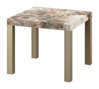 LUMASOUL Mesa Auxiliar con Motivo Decorativo - Flores Mesa de Centro 55 x 55 x 45 cm