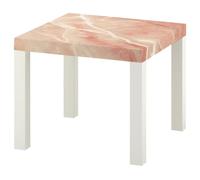 LUMASOUL Mesa de café moderna blanca con patrón - Mesa pequeña de salón 55x55 cm - Mesa cuadrada tipo coffee table - Mini mesa y mesa de sofá de aspecto piedra 02