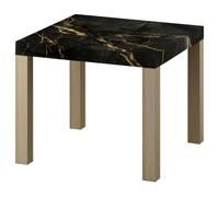 LUMASOUL Mesa de café moderna marrón con patrón - Pequeña mesa de salón 55x55cm - Cuadrada Coffee Table - Mini mesa y mesa de sofá de aspecto piedra 01