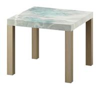 LUMASOUL Mesa de café moderna marrón con patrón - Pequeña mesa de salón 55x55cm - Cuadrada Coffee Table - Mini mesa y mesa de sofá de aspecto piedra 04