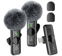 Lumasphere Mini Mic Pro - Micrófono inalámbrico para iPhone, iPad, Android, micrófono Lavalier para grabación de video, paquete de 2 micrófonos para iPhone, grabación nítida (Lightning (iPhone 14 y