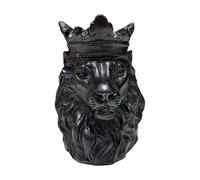 LumaTide Base de bola de cabeza de león, soporte de exhibición de resina negra para cristal, jade, espécimen mineral, diseño de ranura antideslizante