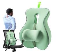 Lumbar Cushion, Ergonomic Memory Foam Backrest, Pillow Chair, Green, Couch, Car or Bed, Supportive Pad for Adults and Seniors Home, Driving, Reading, Resting Elderly Users Seeking Relief