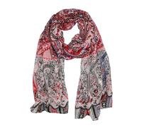 LUMBERJACK Bufanda de Mujer Suave de Viscosa, Estampado Cachemira/Paisley, Rojo, Elegante y Cálida, con Caja de Regalo