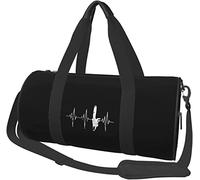 Lumberjack - Motosierra Latido del corazón Envejecido Equipaje de Viaje Bolsa de Lona Bolsa de Lona Plegable para Deportes, Negro