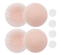 lumcov 2 Pares Cubiertas para Pezones Ultrafinas,8 cm Ø Pezoneras Reutilizables,Pezoneras Adhesivas Invisibles de Silicona,para Sin Espalda,Corte Bajo,Vestido de Noche(No. 8 Color)