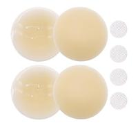 lumcov 2 Pares Cubiertas para Pezones Ultrafinas,8 cm Ø Pezoneras Reutilizables,Pezoneras Adhesivas Invisibles de Silicona,para Sin Espalda,Corte Bajo,Vestido de Noche(No. 2 Color)