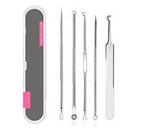 lumcov Herramientas para Eliminar Espinillas,5 Piezas Blackhead Remover Aguja de Acné,Puntos Negros Aguja Extractor Limpiador para Limpiador de Acne, Poros, Granos