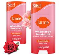 Lume 2 desodorantes de cuerpo completo, suaves y firmes, control de olores de 72 horas, sin aluminio, sin bicarbonato de sodio y seguro para la piel, 2.2 onzas, peonía