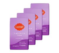 Lume Triple Milled Soap - Rich Moisture & Gentle Cleansing - Paraben Free, Phthalate Free, Skin Safe - 5 ounce (Pack of 4) (Lavender Sage)
