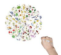 Lumeclat Pack de 120 apósitos - Impermeables, Transpirables y Hipoalergénicos, Sin Látex - Diseños de Dibujos Animados Coloridos, Protección para Rasguños y Cortes.