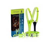 LUMEFIT High Visibility Vest Reflective Running Vests with Armbands for Safety of Children, Women and Men, 8 Bright Leds for Day and Night in Car, Bicycle, etc.