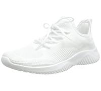 Lumeiy Zapatillas de Deporte para Mujer, Ligeras, cómodas, Informales, de Malla, para Deportes, Gimnasio, Viajes, atléticas, para Caminar, Talla 5.5, White, 38.5 EU