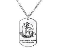 Lumengqi Collar con colgante de acero inoxidable para padre, para padre Collar con colgante de etiqueta de perro grabado, Regalos para el Día del Padre para papá, marido