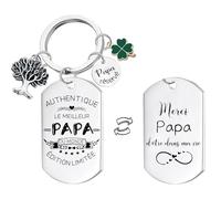 Lumengqi - Llavero, regalo para el día del padre y papá, "el mejor papá del mundo", regalo original para padre, accesorio con árbol de la vida y trébol suerte