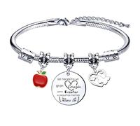 Lumengqi Pulsera Maestros Regalo Pulseras Profesor Gracias Maestro por el Regalo Grabado Pulsera Graduación Regalos Cumpleaños Regalo del dia del Profesor Regalos de acción de Gracias (7)
