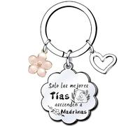 Lumengqi Regalo Tia Regalo Madrina Llavero Tía Madrina con Grabado Colgante: Solo las Mejores Tías ascienden a Madrinas Regalos de cumpleaños para Mujer Llavero de Regalo de Tía Madrina Navidad