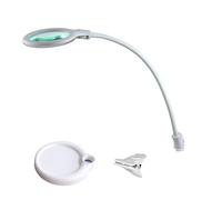 Lumeno 6805WS Lámpara de Aumento Lámpara de Pinza LED con 30 LED SMD, 6 vatios, 550 lúmenes Ideal para Salones de Belleza, consultas médicas, Lupa iluminada, Ayuda a la Lectura, 5 dioptrías Blanco