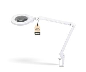 Lumeno 8245PRO Lupa LED con gran lente de cristal auténtico de 172 mm, regulable con interruptor de segmentos y robusta carcasa metálica ideal como ayuda de lectura, para trabajos manuale, 5 dioptrías