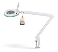 Lumeno Lámpara de aumento LED 7218GN, lente de cristal de 127 mm, lámpara de trabajo, lámpara cosmética, adecuada para cosméticos, aficionados, ayuda a la lectura, 8 dioptrías verde