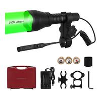 LUMENSHOOTER A10 Ultimate - Linterna de caza verde de 1000 lúmenes con escudo de halo de goma, linterna infrarroja roja y blanca de 850 nm, luz infrarroja infrarroja de largo alcance para depredador