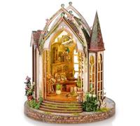 LumenVela Book Nook, DIY Miniature House Casas Miniaturas para Montar con Mobiliario, Luz LED, Flor, para Decoración de Estanterías, Regalos, Interacción Entre Padres e Hijos (Cabaña Sunshine)