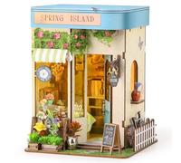 LumenVela Book Nook, DIY Miniature House Casas Miniaturas para Montar con Mobiliario, Luz LED, Flor, para Decoración de Estanterías, Regalos, Interacción Entre Padres e Hijos (Floristería)