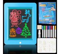 LumenVela Pizarra Led Niños, Pizarra Magica Infantil Tablero Acrílico Luminoso con 8 Colores Bolígrafocon y 8 Modos de Iluminación, Tablero de Notas LED Limpiable Regalo para Niños y Niñas de 3 a 8 Añ