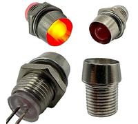 Lumetheus Juego de 50 portalámparas led de 5 mm de metal plateado para diodos emisores de luz con anillos de montaje roscados