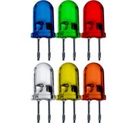 Lumetheus LED Diodes Emisores, 5mm Conjunto Multicolor, 300 piezas 2-3 V 2 Pin Diodo Emisor de Luces LEDs lente difusa azul, verde, naranja, amarillo, rojo, blanco