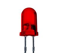 Lumetheus LED Diodos Emisores, 5mm Color Rojo Ultrabrillante 3000 mcd 100 piezas 2-3 V 2 Pin Diodo Emisor de Luces LEDs lente difusa