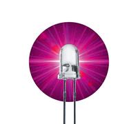 Lumetheus LED Diodos Emisores, 5mm Color Rosa Ultrabrillante 15.000 mcd 50 piezas 2-3 V 2 Pin Diodo Emisor de Luces LEDs