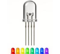 Lumetheus LED Diodos Emisores, 5mm RGB 25 piezas Rojo = 400 mcd/Verde = 1500 mcd/Azul = 700 mcd 2-3 V 4 Pin Diodo Emisor de Luces LEDs