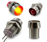 LUMETHEUS Portalámparas LED de 5 mm, metal plateado, juego de 50 unidades, soporte/base para diodos emisores de luz, portalámparas con rosca