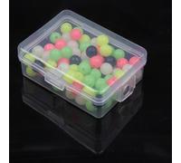 Lumi Beads - 100 cuentas brillantes para aparejos de pesca de 6 mm, 8 mm, colores surtidos, terminales de plástico, para pesca en el mar (6 mm)