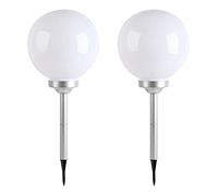 Lumi Jardin, 2 bolas solares para clavar en el suelo ∅30cm MOONY W30 Blanco