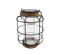 LUMI JARDIN Farol Solar Decorativa H20cm Lighthouse Madera Oscura, Gris, Unique