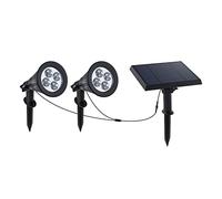 LUMI JARDIN, Foco solar doble conectado 100LM FAMILY SPIKY Negro