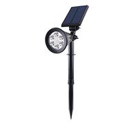 LUMI JARDIN Foco solar proyector 2 en 1 para pinchar o fijar iluminación potente LED blanco SPIKY SENSOR H42cm con sensor de movimiento