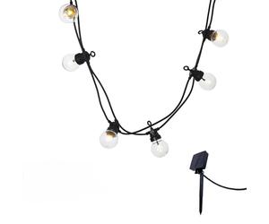 LUMI JARDIN - Juego de 2 guirnaldas luminosas solares 10 globos transparentes LED blanco cálido Party Clear Solar 5,90 m 8 modos