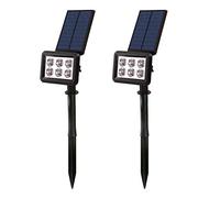 Lumi Jardin, Lote de 2 focos solares proyector 100LM 2x SQUARY Negro