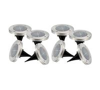 LUMI JARDIN, Lote de 8 focos solares D12cm 8x DECKY Silver