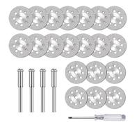 Lumi Zenva 20 Piezas Mini Discos de Corte de Diamante para Dremel con Vástago de 3 mm para Cortar Piedra, Vidrio, Cerámica - Disco Diamante Discos Corte Discos Diamantados para Mármol Metal