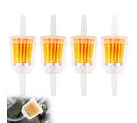 Lumi Zenva 4 Pezzi Filtro Benzina Universale 6mm e 8mm per Moto, Scooter e Motori a Benzina - Filtro Carburante In-Linea di Alta Qualità - Corpo Trasparente con Rete Fine per Flusso Pulito