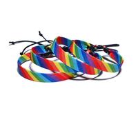 Lumi Zenva 4 Pulseras de Tela Arcoíris - Pulseras LGBT y Gay Pride - Símbolo de Amor, Valentía y Orgullo - Pulsera Multicolor de Amistad para Festival Pride, Desfiles y Uso Diario (4)